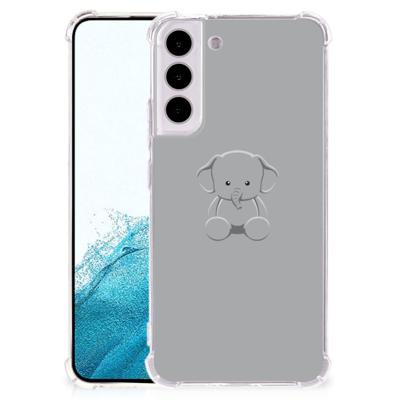 Samsung Galaxy S22 Plus Stevig | Bumper Hoesje | Grijs Baby Olifant Samsung Galaxy S22 Plus Stevig | Bumper Hoesje | Grijs Baby Olifant