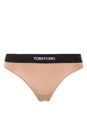 TOM FORD string à bande logo - Tons neutres