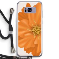 Orange Ellila flower: Samsung Galaxy S8 Transparant Hoesje met koord
