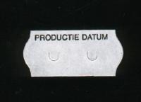 Etiket 2612 wit/zwart PRODUCTIEDATUM