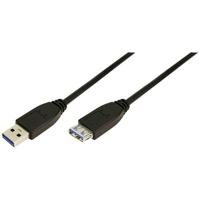 LogiLink USB-kabel USB 3.2 Gen1 (USB 3.0 / USB 3.1 Gen1) USB-A stekker, USB-A bus 1.00 m Zwart CU0041 - thumbnail