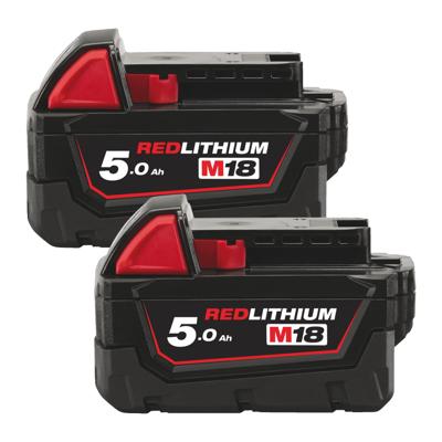 Milwaukee M18 B52 M18 accu pack, 2 x 5,0Ah, gratis M12 B2 - 4932451242