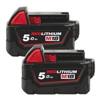 Milwaukee M18 B52 M18 accu pack, 2 x 5,0Ah, gratis M12 B2 - 4932451242