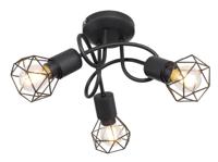 Globo Design plafondlamp Xara I zwart 3-lichts 54802S-3D