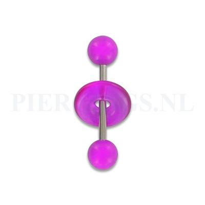 Tongpiercing acryl donut paars