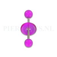 Tongpiercing acryl donut paars