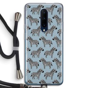 Zebra: OnePlus 7 Pro Transparant Hoesje met koord