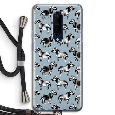 Zebra: OnePlus 7 Pro Transparant Hoesje met koord