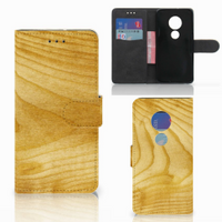 Motorola Moto G7 Play Book Style Case Licht Hout - thumbnail