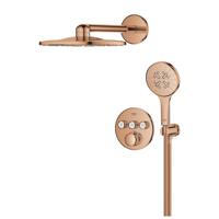 Grohe Smartcontrol Thermostatisch Inbouw Douchekraan Shower-Set Rond Warm Sunrise Geborsteld