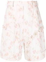 Simone Rocha short en coton Smudge à fleurs - Tons neutres - thumbnail