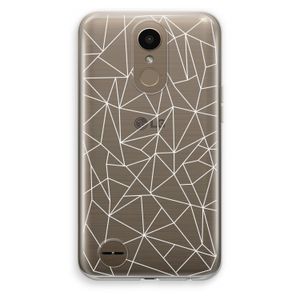 Geometrische lijnen wit: LG K10 (2017) Transparant Hoesje