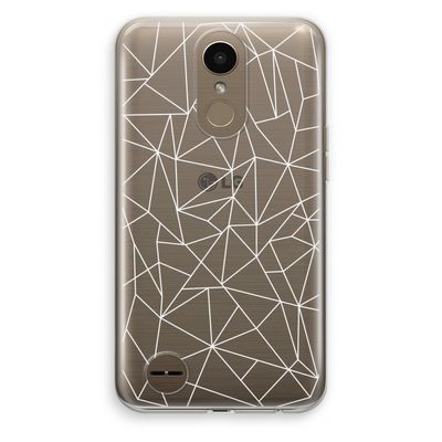 Geometrische lijnen wit: LG K10 (2017) Transparant Hoesje