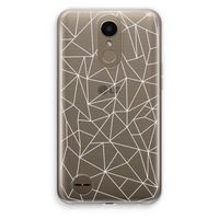 Geometrische lijnen wit: LG K10 (2017) Transparant Hoesje