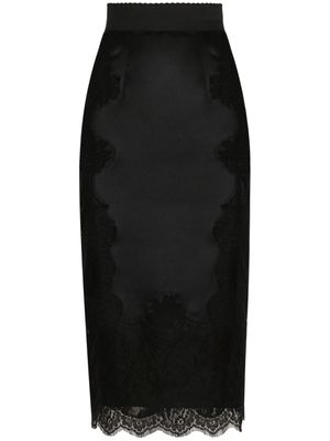 Dolce & Gabbana jupe en satin à coupe mi-longue - Noir
