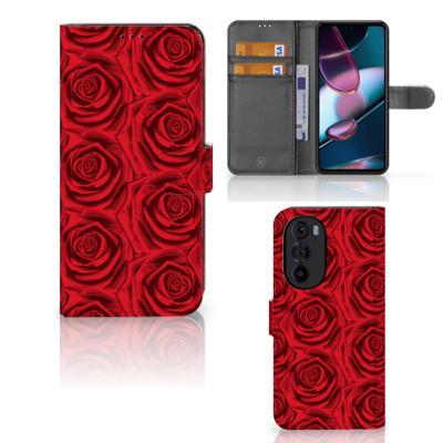 Motorola Edge 30 Pro Hoesje Red Roses | Portemonnee hoesje Motorola Edge 30 Pro Hoesje Red Roses | Portemonnee hoesje
