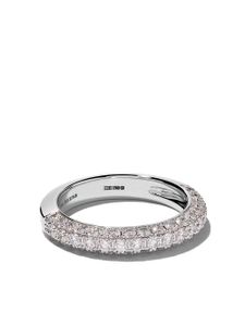 De Beers Jewellers bague DB Darling Half Pavé 3.5mm en or 18ct et diamants - Argent