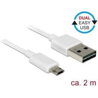 DeLOCK 84808 USB-kabel 2 m USB 2.0 USB A Micro-USB B Wit