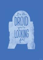 Kunstdruk Star Wars - Silhouette Quotes R2D2 50x70cm