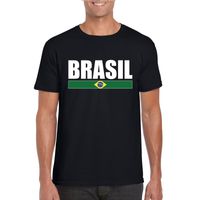Zwart/ wit Brazilie supporter t-shirt voor heren