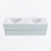 MONDIAZ VICA 150cm badmeubel onderkast Clay 2 lades. Wastafel CLOUD dubbel 2 kraangaten, kleur Talc.
