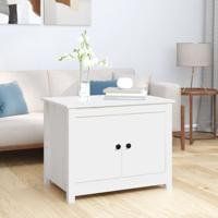 Salontafel 71x49x55 cm massief grenenhout wit - thumbnail