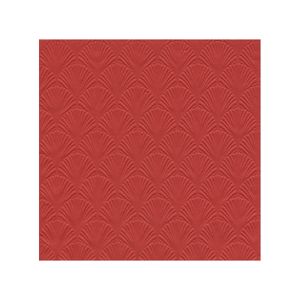 48x Luxe 3-laags servetten met patroon helder rood 33 x 33 cm