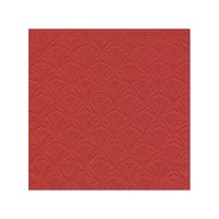 48x Luxe 3-laags servetten met patroon helder rood 33 x 33 cm