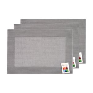 Placemats Hampton - 6x - zilver/grijs - PVC - 30 x 45 cm