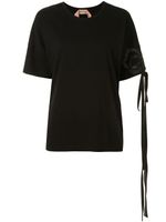 Nº21 t-shirt à détails de franges - Noir