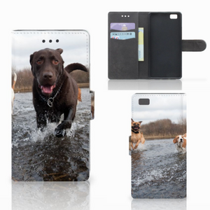 Huawei Ascend P8 Lite Telefoonhoesje met Pasjes Honden Labrador