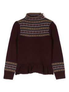 POLO RALPH LAUREN KIDS pull en maille Fair Isle - Rouge