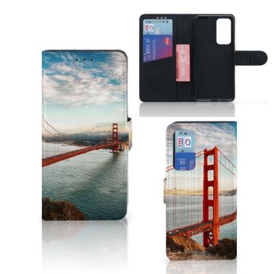 Huawei P40 | Flip Cover | Golden Gate Bridge
