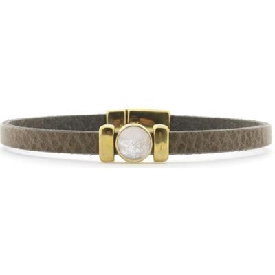 Qoss Taupe Armband Isabel Crème | Goud - Maat S