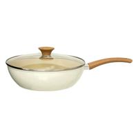 Braad/wokpan met deksel Harmony - Alle warmtebronnen - Beige - D27 cm - handvat bakeliet - aluminium Braad/wokpan met deksel Harmony - Alle warmtebronnen - Beige - D27 cm - handvat bakeliet - aluminium