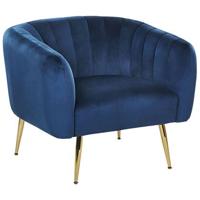 Beliani - LACONIA - Fauteuil - Blauw - Fluweel - thumbnail