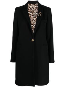 Roberto Cavalli manteau droit à broche serpent - Noir