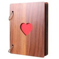 3 stuks 6 inch 32 pagina's houten foto album baby groei geheugen leven foto record boek (bruin)