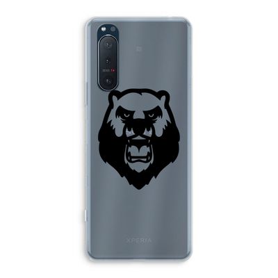 Angry Bear (black): Sony Xperia 5 II Transparant Hoesje