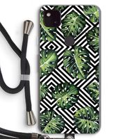 Geometrische jungle: Pixel 4a 5G Transparant Hoesje met koord