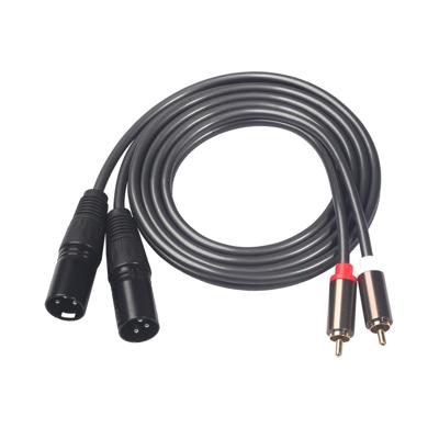 366119-15 2 RCA male naar 2 XLR 3 pin Male audio kabel lengte: 1.5 m