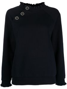 Claudie Pierlot sweat à col volanté - Bleu