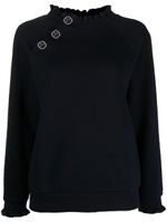 Claudie Pierlot sweat à col volanté - Bleu