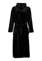 Zwarte fleece badjas met capuchon-xl/xxl