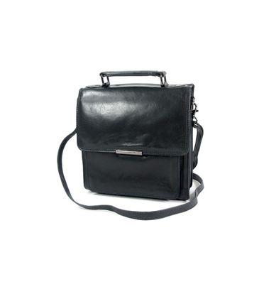 Strak leren 2 vaks hand schoudertas blauw Strak leren 2 vaks hand schoudertas blauw