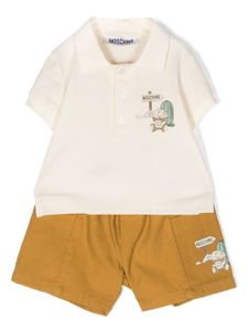 Moschino Kids ensemble à logo imprimé - Marron