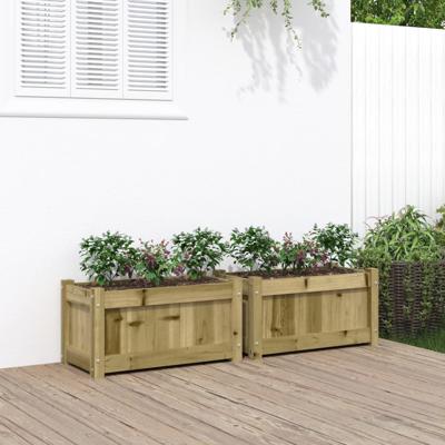 VidaXL Plantenbakken 2 st cm geïmpregneerd hout