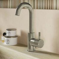Wastafelkraan SaniClear Matrix Curved | Opbouw | Mengkraan | Hoog model | RVS