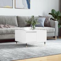Salontafel 55x55x36,5 cm bewerkt hout hoogglans wit