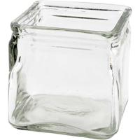 Creativ Company Vierkant glas, h: 10 cm, afm 10x10 cm, 12 stuk/ 1 doos